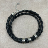 Bracciale uomo con treccia e anelli in argento personalizzabili