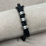 Bracciale uomo con treccia e anelli in argento personalizzabili