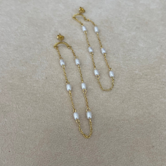Orecchini altalena perle