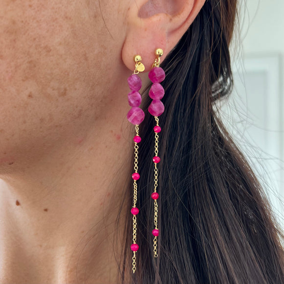 Orecchini stone fucsia